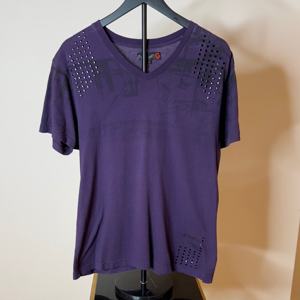 G by Guess Deep Purple V-Neck Tee